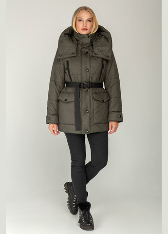 Оливкова (хакі) демісезонна куртка долорес (01118-bl-black46) MioRichi