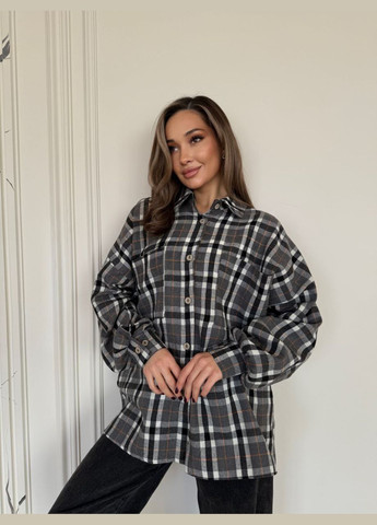 Серая рубашка в клетку Luna