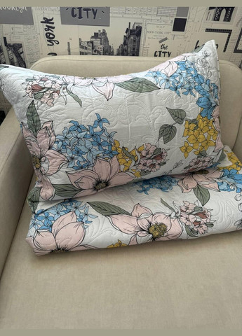 Ковдра з наволочками літня бавовна стьобана 200х220 (П4К-5107) No Brand (306633402)