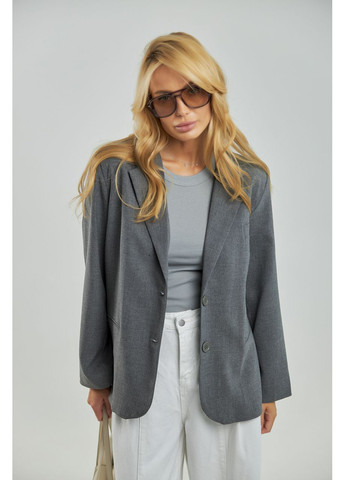 Серый женский классический женский пиджак с английским воротником Lurex - демисезонный