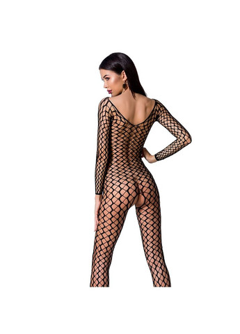 Бодистокинг BS068 black, комбинезон, большая сетка, длинный рукав - CherryLove Passion чёрный