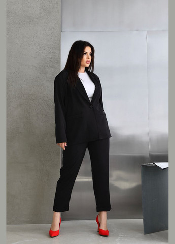 Жіночий костюм брюки та піджак колір чорний р.56/58 452854 New Trend (285710872)