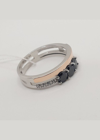 Кільце срібло 925° 3,01г. чорні циркони родій золота накладка () Svitozar 916К (305391424)