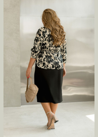 Бежевая классическая блуза No Brand