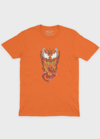 Оранжевая демисезонная футболка для девочки с принтом супервора - веном (ts001-1-ora-006-013-030-g) Modno