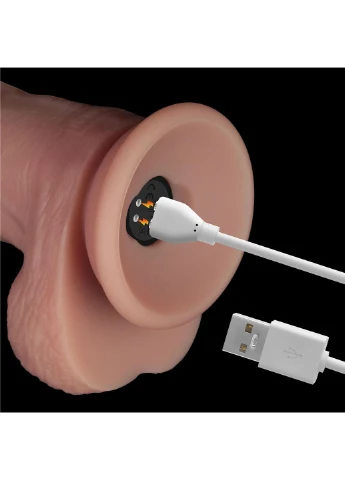 Реалистичный вибратор - Vibrating Sliding Skin Pro II Dual Layer Silicone Dong 10" Flesh Lovetoy (397294047)