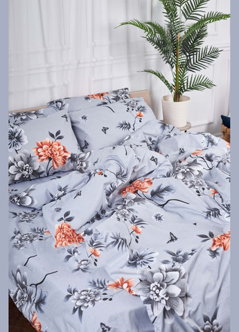 Комплект постільної білизни євро 200х220 наволочки 2х70х70 Ranforce Elite (MS-820000082) Moon&Star Piwonie (284416122)