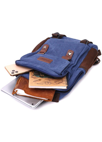 Многофункциональный текстильный рюкзак с отделением для планшета с уплотненной спинкой синий (sku_22169) No Brand (329860339)