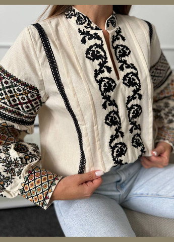 Бежева жіноча вишита сорочка "етніка" ESQ (340917335)