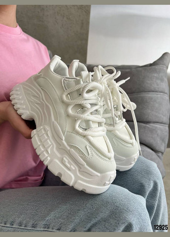 Стильные белые кроссовки на массивной подошве – комфорт + тренд No Brand белые (332196851)