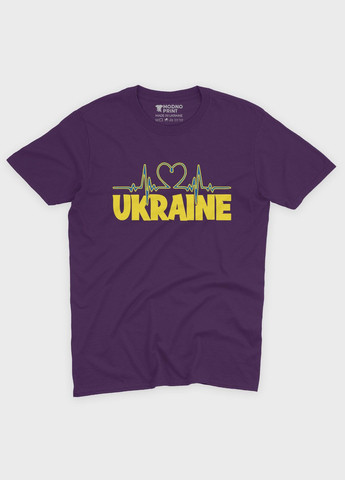 Фиолетовая демисезонная футболка для девочки с патриотическим принтом ukraine (ts001-4-dby-005-1-099-g) Modno