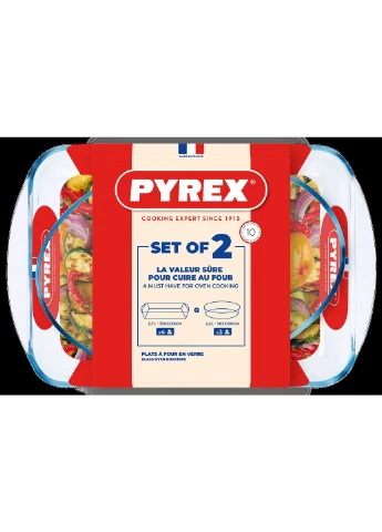 Набір форм для запікання 2 шт (35×23 см 2.7 л + 30×21 см 2.2 л) Pyrex (402286629)
