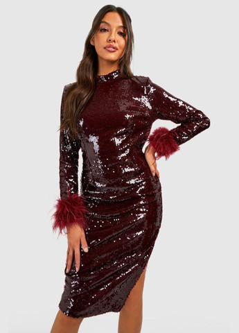 Бордова сукня Boohoo