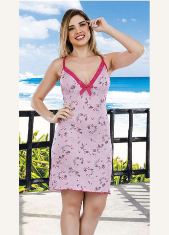 Розовый летний женская ночная рубашка - 6225 s/m сарафан Lady Lingerie