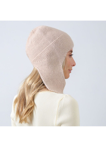 Шапка вушанка жіноча віскоза з ангорою бежева БІА LuckyLOOK 886-841 (352690868)