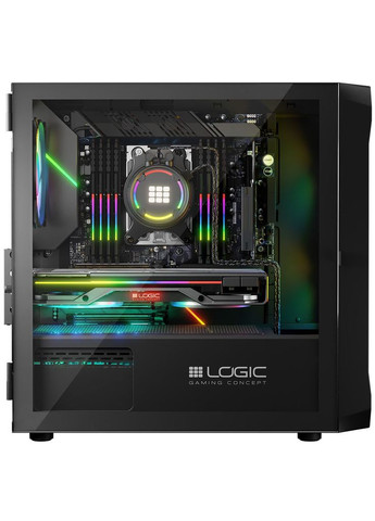 Корпус PORTOS MESH+GLASS ARGB fans 3x120mm BLACK без БП mATX Logic Concept (316035656)