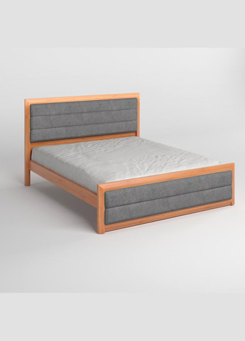 Полуторне дерев'яне ліжко Барселона Б5 /Аляска 93 (Сірий) 120х200 см (MBG-14321) Mebigrand (366084679)