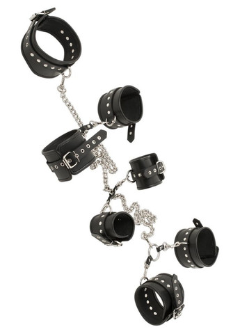 Набор фиксаторов для игр БДСМ Leather Bondage set Complete, black, S/L Zado (297135249)