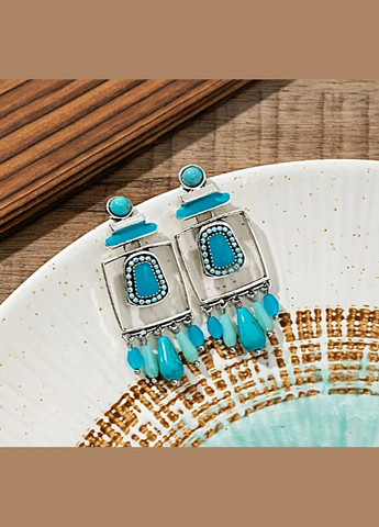 Сережки женские удлиненные Цветные No Brand (331621027)