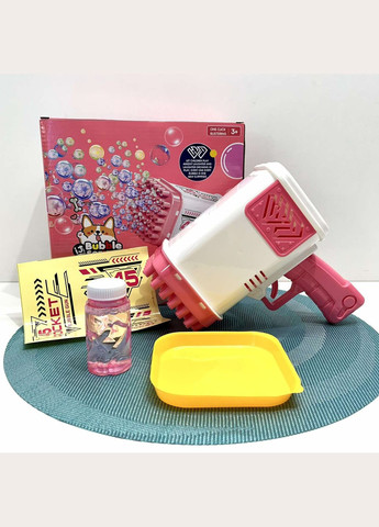 Пістолет для запуску мильних бульбашок 45 отворів 17 см Рожевий (2023-58A) TK Group (325692334)