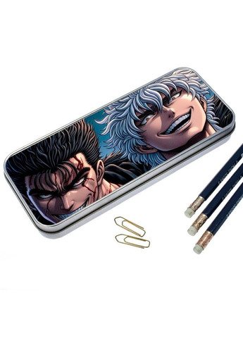 Органайзер для канцелярских принадлежностей металлический, кейс для мелочей Аниме Берсерк #003 7*18 см Silver No Brand (309153632)