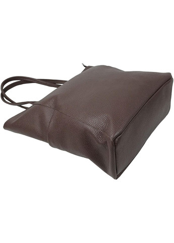 Жіноча сумка із натуральної шкіри на двох ручках, темно-коричнева Borsacomoda (372861035)