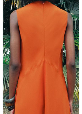 Оранжевое платье меди zw collectionzw collection Zara