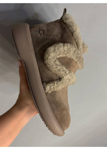 Черевики жіночі 13-3 уггі замшеві на хутрі з опушкою бежеві Hengji (364955719)