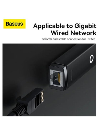 Внешняя сетевая карта / Сетевой адаптер Lite Type-C для RJ45 Ethernet 1000Mbps Черный (WKQX000301) Baseus (341325820)
