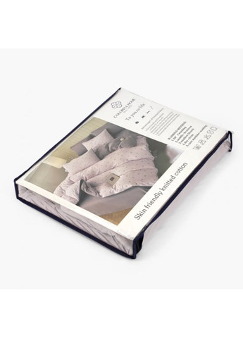 Комплект постельного белья из трикотажа (двуспальный размер, цвет комбинированный розово-сиреневый с принтом) Colorful Home (363256982)