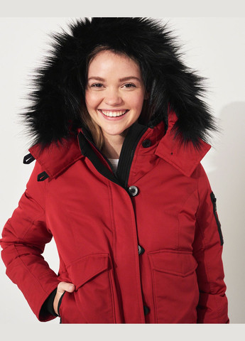 Красная демисезонная куртка демисезонная - женская куртка hc6284w Hollister