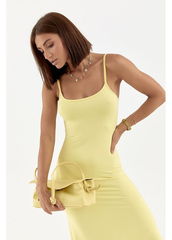 Летний женский облегающий сарафан на бретелях Lurex однотонный