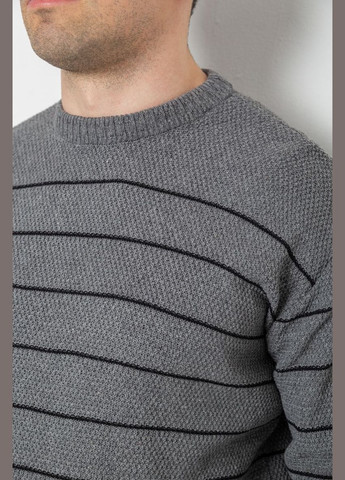 Серый зимний свитер мужской в полоску Ager 161R1057