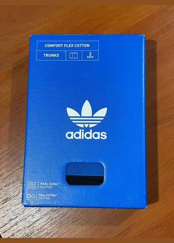 Набор 2 шт боксерки мужские трусы Adidas Originals Mens Trunk Comfort Flex Cotton Black/Camo Prin (338590057)