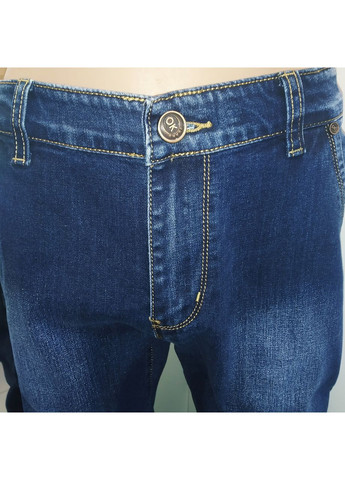 Джинси чоловічі звужені манжет стрейч косі кишені 33 сині No Brand (363054020)