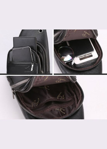 Чоловіча сумка бананка на груди крос боді барсетка коричнева Eton (322068559)