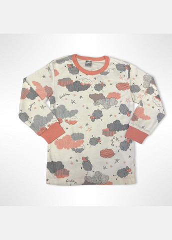 Комбінована всесезон піжама дитяча (футболка з довгими рукавами + штани) інтеркідс (україна) 110 см персикова (0339) лонгслів + брюки No Brand