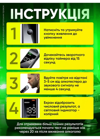 Алкотестер высокой точности алкометр алкотестеры цифровой карманный драгер компактное электронное устройство для измерения Inspire alc-h6 (362412389)