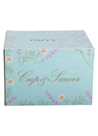 Чашка з блюдцем керамічна 250 мл із квітковим принтом, синій Liling Rongxiang Ceramic RX-N24723BL No Brand (360977668)