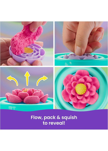 Набір кінетичного піску Kinetic Sand "Казкові квіти" 2 кольори 227 г, кінетичний пісок Squish Blossom Blooming Flower Spin Master (360715716)