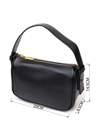 Сучасна сумка на плече крос-боді з натуральної шкіри 22127 Чорна Vintage (298569267)