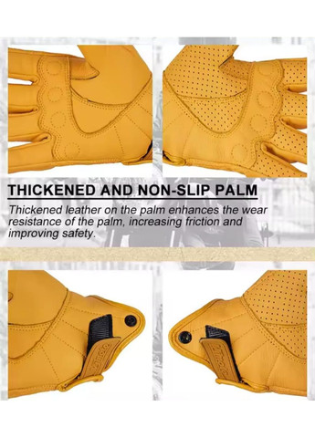 Мотоциклетні шкіряні рукавички MJMOTO,рукавиці для мотоцикла з перферацією жовті No Brand (370639475)