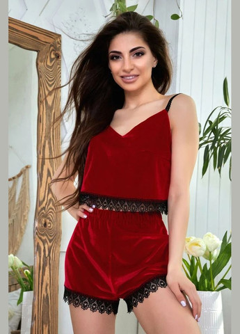 Красная всесезон пижама топ + шорты Seventeen