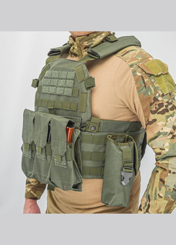 Плитоноска жилет тактичний MOLLE олива зелена військова армійська No Brand (299460992)
