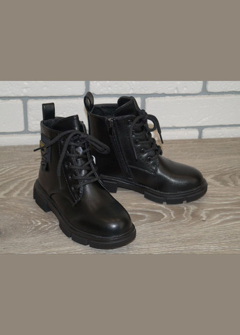 Черные повседневные, кэжуал осенние ботинки демисезонные для девочки черные Bessky