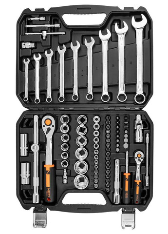 Набор инструментов (1/2", 1/4", 82 предметов) торцевые головки с трещоткой (23925) Neo Tools (271960917)