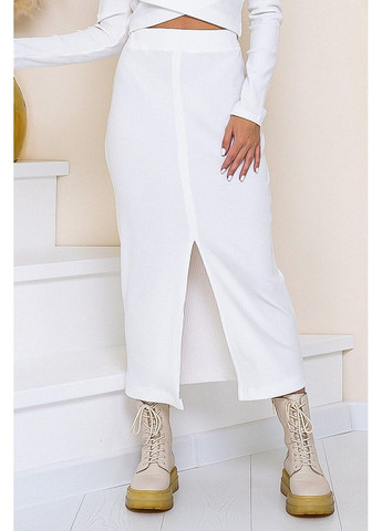 Молочна спідниця міді трикріаж мустанг 21105 молочна Tanita-Romario