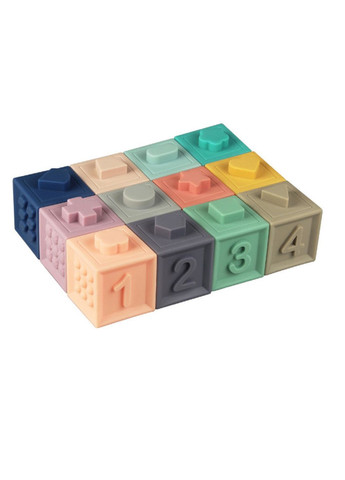 Развивающие силиконовые кубики Монтессори 12 шт. Mommy Bag (280941957)