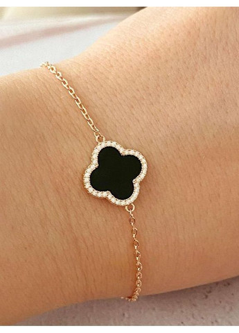 Позолоченная Цепочка (Колье) "Клевер" 40см-45см + Браслет. Позолота No Brand (364502972)