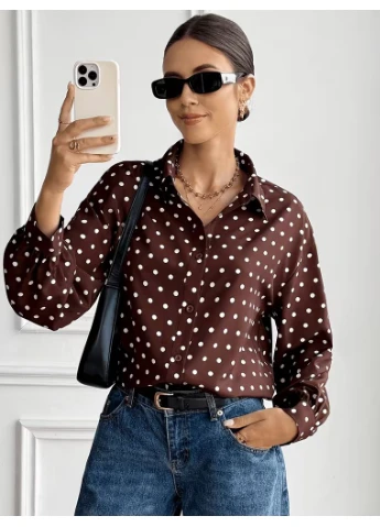 Коричнева блуза SHEIN